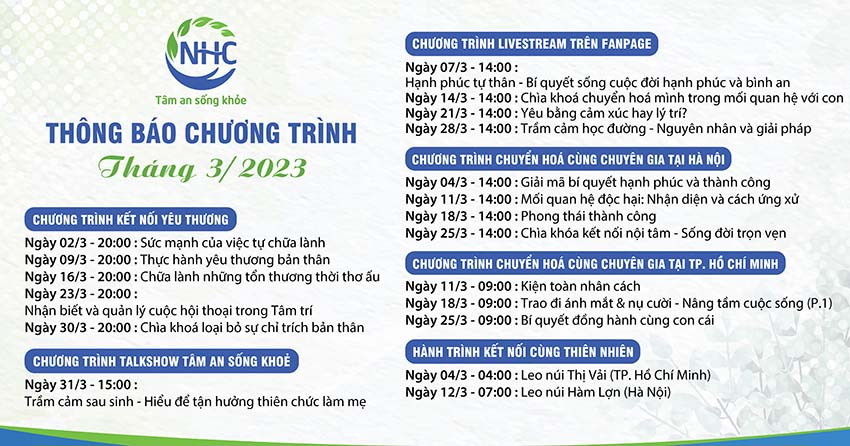 Chương trình tháng 3 năm 2023